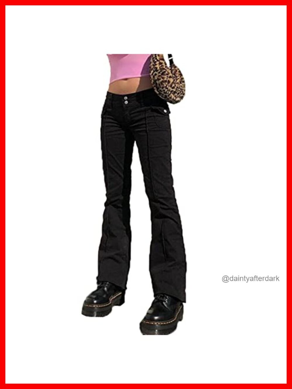 Women's Stretch Low Rise Flare Pants Y2K Bell Bottom Leggings Pockets